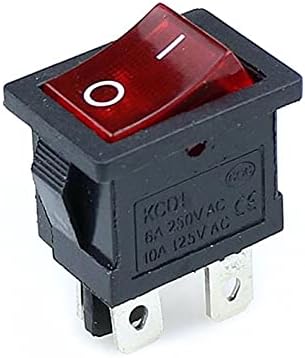 Velore 1PCS KCD1 Switch Switch Switch Switch 4Pin On-Off 6A/10A 250V/125V AC Црвено жолто зелено црно копче за црно копче