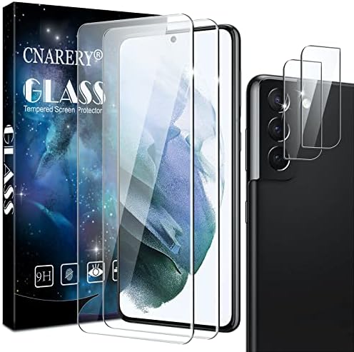 Cnarerry 2 Пакет Заштитник На Екранот За Samsung Galaxy S21 и 2 Пакет Камера Заштитник На Објективот, Поддршка Отпечаток од прст