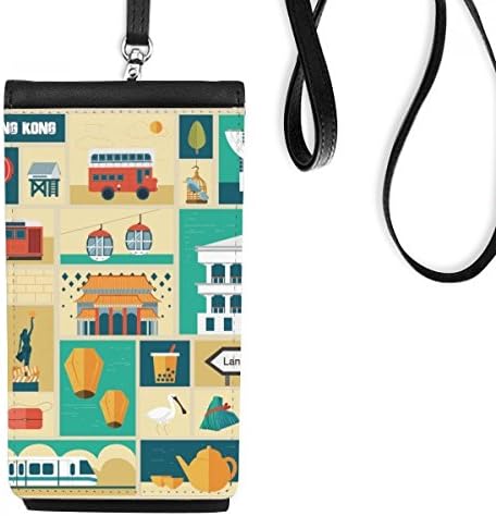 Хонг Конг Локална култура Арт Деко Подарок моден телефон паричник чанта што виси мобилна торбичка црн џеб