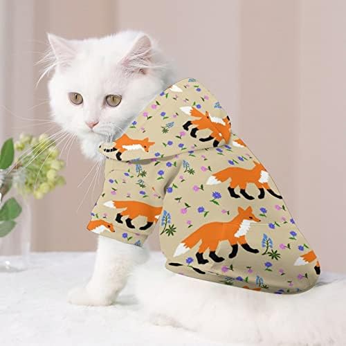 Цртана лисица кучиња худи пуловер џемпер мека облека за домашно милениче со качулка од палто за кучиња мачка