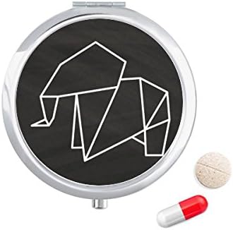 Апстракт Оригами Слон Геометриски Облик Пилула Случај Џеб Медицина Кутија За Складирање Контејнер Диспензерот