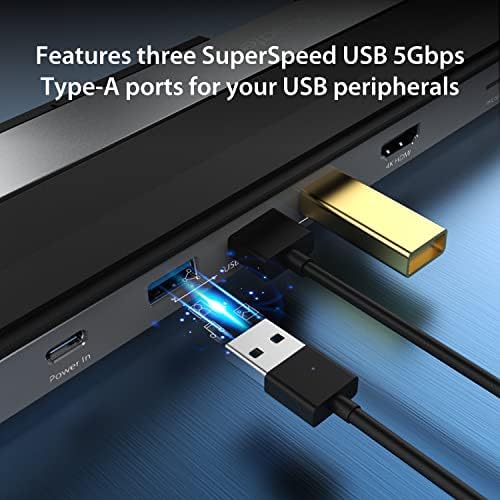 J5Create USB-C 4K HDMI Docking Station, 4K HDMI, 5GBPS USB-A X3, читач на картички, PD 100W, Gigabit Ethernet, Combo Audio Jack, за MacBook,