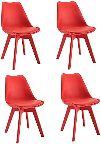 Трпезарија Столици Во Собата Дневна Соба Акцент Стол 4 парчиња Сет На Пластични Јадење Столици-Ретро Целокупната Пп Нозе Амортизирани Рампа