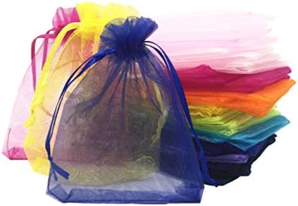 TR318 100 парчиња разновидни вреќи за подароци во боја органза, торбички за накит, бонбони свадбени венчавки Божиќни в Valentубени торби за подароци