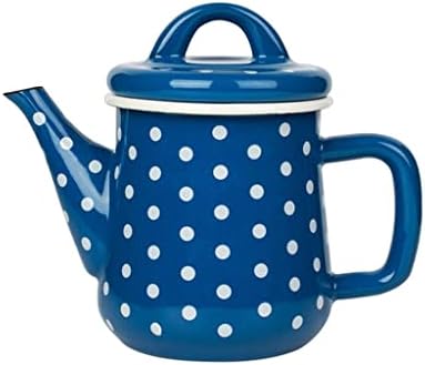 Kutdyk Blue polka dot емајл кафе тенџере 600ml чајник за чајник за кујна дневна соба попладневни чај