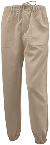 Ckxzui жени лето тенок вклопување исечени џемпери за џемпери еластични панталони за товар на половината Y2K Обични харем панталони со џебови