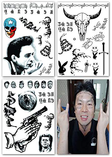 Далин Привремени Тетоважи 3 Листови Лице Вратот Рацете Раката Тетоважи Налепница, Лажни Тетоважи За Ноќта На Вештерките Костим Додатоци