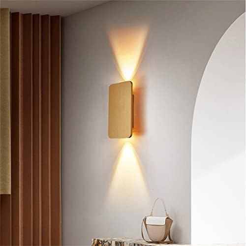 Bhvxw Едноставен 6w LED Ѕид Светилка Внатрешен Декор Бранеа Злато/Црна Двојна Глава Ѕид Светлина Дневна Соба Скали Sconce