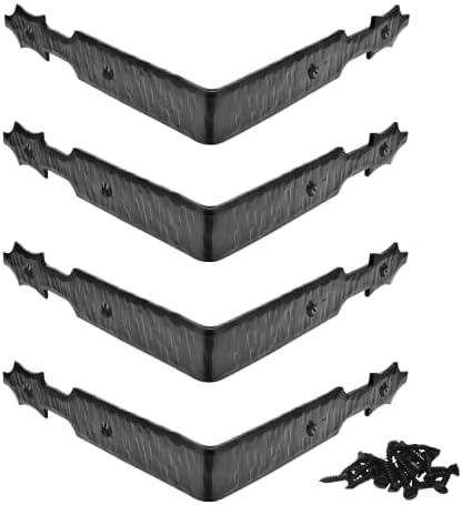 4 пакет 6 -инчен метален агол заштитник - црна - мебел агол хардвер агол заграда метални украси за дрво украсно метал серија Синалоа