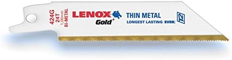 Lenox Tools 21072624 Gold Gold Power Arc Arc Recipating Saw Blade, за сечење на лимови, 6-инчи, 24 TPI, 5-пакет