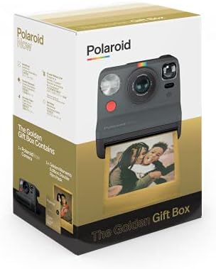Полароид Сега Црна I-Тип Инстант Камера - Златен Подарок Кутија Камера + Филм Пакет