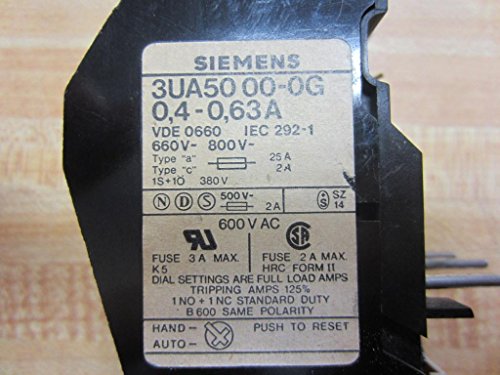 Siemens 3UA50 00-0G Solid State Relay 600VAC 2A 3UA50 00-0G