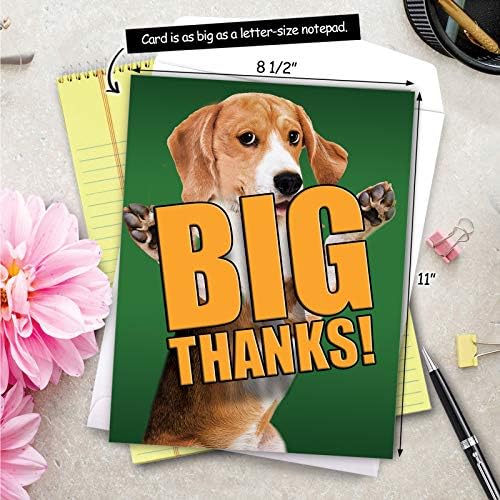 Најдобра компанија за картички - 1 голема благодарна картичка - поздрав за животни, симпатична детска благодарност - куче голема