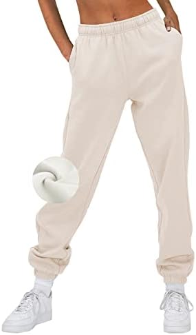 Ефан женски руно џемпери топли широки панталони удобни преголеми пад џогери со високи половини памучни салон со џебови