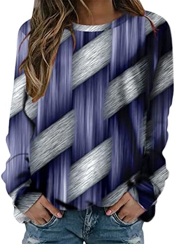 Врвовите на вратот на Пимелу за жени, џемпер со долги ракави, џемпер, печати графички џемпер со долги ракави, џемпер за џемпер