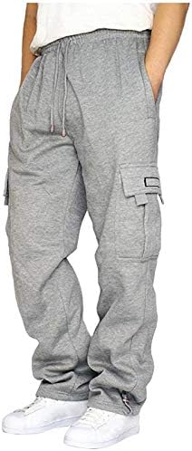 Товарни џемпери за мажи со тешка категорија, товарни панталони Панталони, еластично еластично еластично влечење на половината, со џебови