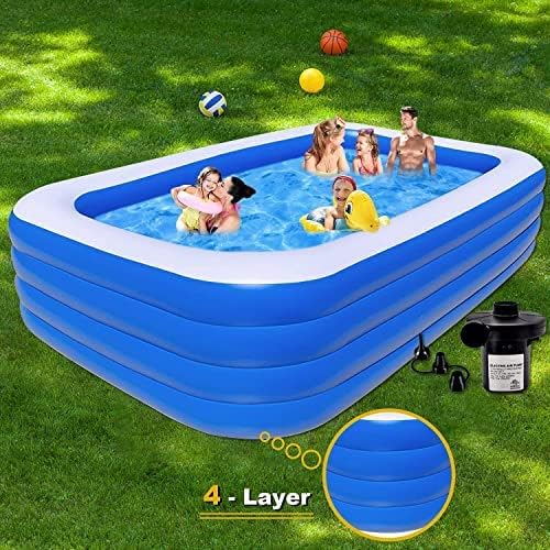 Базен за деца и возрасни - 120x72x22in киди базен со пумпа, piscinas para orduals, разнесе базен, базен за надувување, детски базени