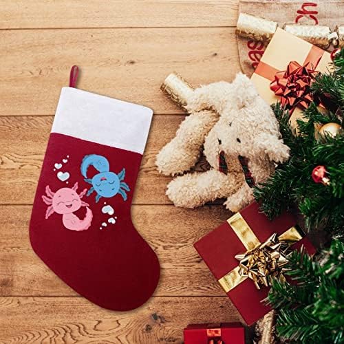 Јин Јанг Вода оган Аксолотл Црвени Божиќни празнични чорапи дома украси за Божиќно дрво камин виси чорапи