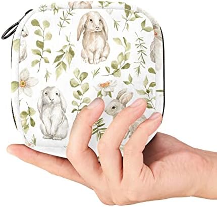 Симпатична цртана зајак санитарна торба за складирање на салфетка за салфетка, преносен период торбички торбички за период менструална