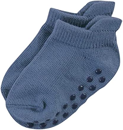 Допрени од природата бебешки органски памучни чорапи со не-слабост за отпорност на есен, цврста сина црна, 12-24 месеци