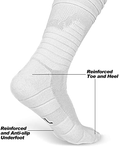 Фудбалски чорапи на Finerview 2 пара, дополнителни долги спортови чорапи за мажи и жени