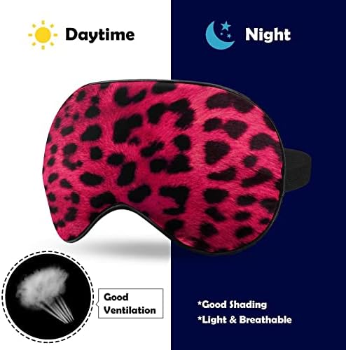 Црвена леопард маска за очи за спиење за затемнување ноќно слепило со прилагодлива лента за мажи жени кои патуваат по јога дремки