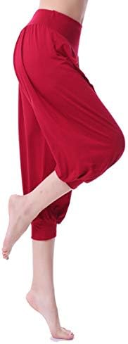 Lkxharleya жени модални хареми јога панталони лабава обична преклопување над пилатес капри панталони јога панталони