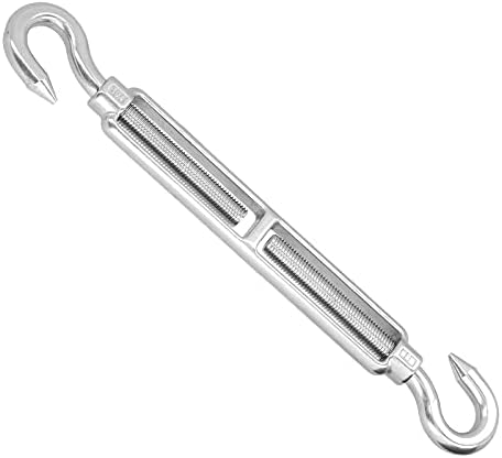 Fafeicy Hoock & Eye Turnbuckle Wire Rope, Tension Rope Tensioner 304 Не'рѓосувачки челик M16 Прилагодливи додатоци за местење на