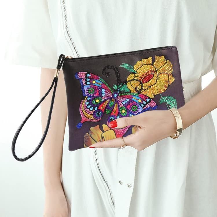 5d DIY дијамантски сликарски чанти и паричници чанти Дијаоманд уметнички комплети за возрасни ПУ кожа занает рачно изработено сликарство