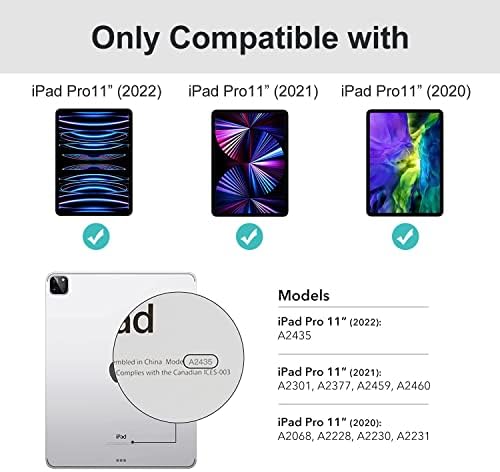 ipad Pro 11 инчен случај 2022 4-ти Генерал,Случај за iPad Pro 11 2021/2020 3-ти/2-ри Генерал Со Држач За Моливи, Тенок Паметен Капак Со