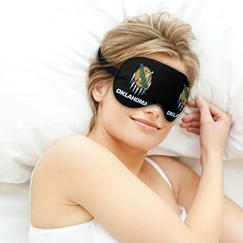 Оклахома знаме маска за спиење Трајни занишани меки маски за очи со прилагодлива лента за жени жени