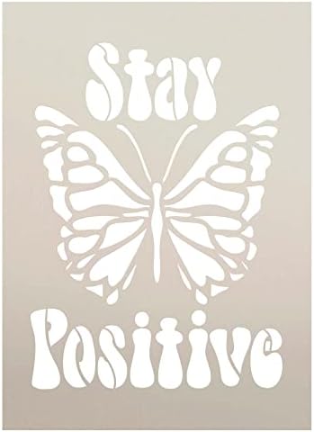Останете Позитивни Со Матрицата За Пеперутка Од Студиор12 | Занаетчиски САМ Бохо Домашен Декор | Боја Инспиративен Знак За Дрво | Шаблон За Милар