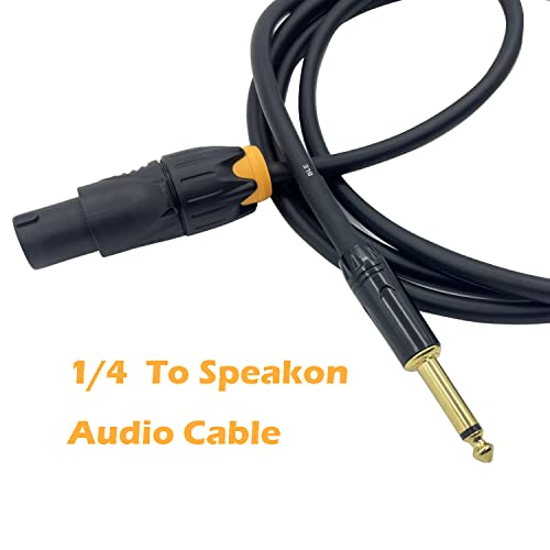 Hocaukno 6,6ft Speakon на 1/4 кабел за звучникот 14AGW, Professinal Speakon Audio Cable Cord Pro Audio фаза