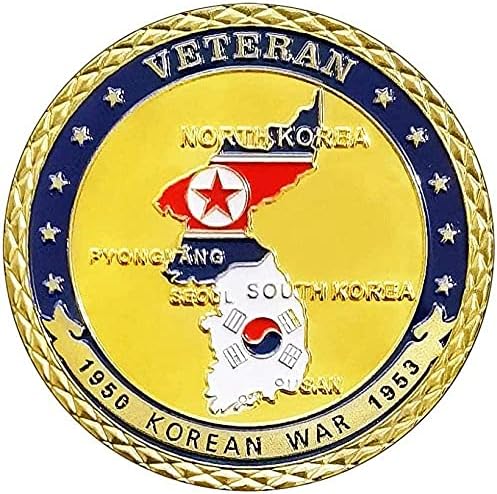 Корејска Војна Комеморативна Монета Обоени Знаме Медал 38 Линија Монета Корејски Војна И Мир Медал Копирај Подарок За Него