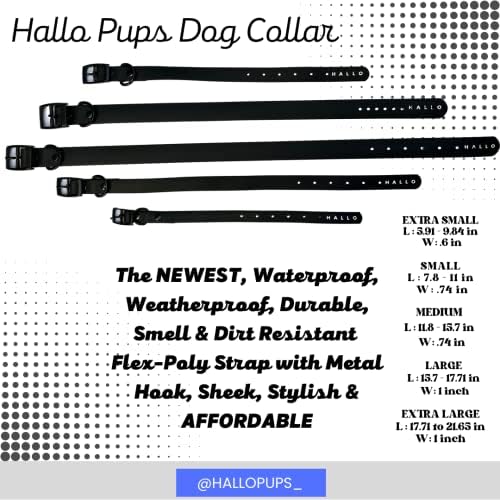 Јака за кучиња од кучиња, најновата водоотпорна, водоотпорна, издржлива, миризба и нечистотија отпорна на флекс-поли-лента со метална