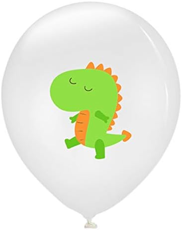 Amosfun 12 парчиња 12 инчи диносаурус балон конфети латекс балон сет диносаурус забава украси деца роденденски забави украси деца бебе туш