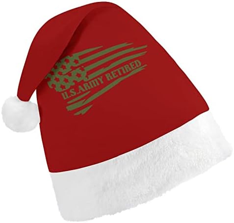 Пензионирано Знаме На Американската Армија Божиќна Капа Мека Кадифена Капа На Дедо Мраз Смешна Бини За Божиќ Нова Година Празнична Забава