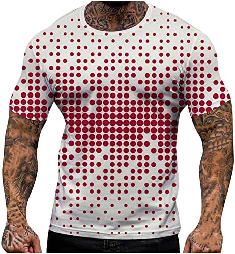 Обични кошули за мажи кои не се позиционираат печатење на тркалезниот врат Краток ракав, пулвер, блуза со лесни удобни врвови