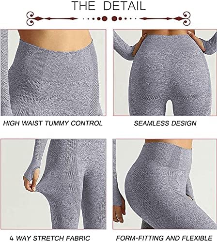 ГИМСПТ Бесшевни Хеланки Хеланки За Подигнување На Задникот Со Висок Струк За Жени Вежбање Во Теретана Јога Панталони Контрола На Стомакот Еластични