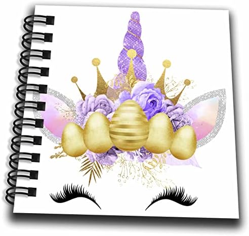 3дроза Глам Виолетова И Слика На Злато Велигден Еднорог Лице Илустрација-Цртање Книги