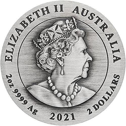 2021 Година Де Модерна Комеморативна Пауеркоин Двојна Пиксиу Гардијан Лав 2 Мл Сребрена Монета 2$ Австралија 2021 Античка Завршница