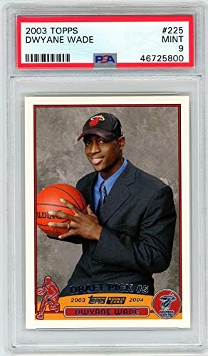 Dwyane Wade 2003 Topps Basketball Rookie Card RC 225 оценета PSA 9 нане