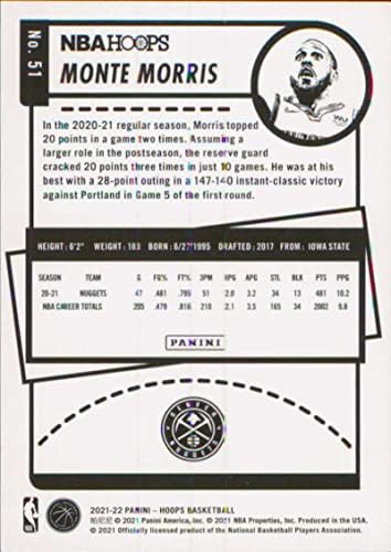 2021-22 Панини обрачи 51 Монте Морис Денвер Нагетс НБА кошаркарска трговска картичка