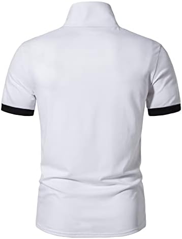Поло кошули со кратки ракави за машки Waterwang, тенок памук голф-маици за голф основни дизајнирани