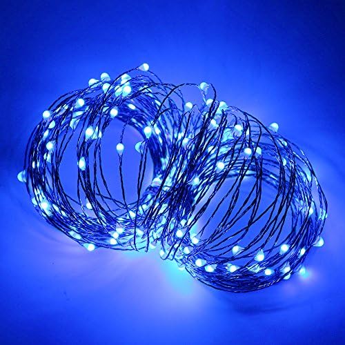 LED стринг светла со двојна боја на Ерхен, 66 ft 200 LED диоди приклучок во боја на бакарна жица Промена на 8 режими затемнети самовили со далечински