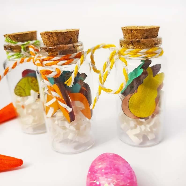 Велигденски Мини Шишиња | Тегли Со Мини Ситници | Декор За Послужавник Со Нивоа На Празници | Моркови | Реиркање Зајаче | Велигденско Јајце |
