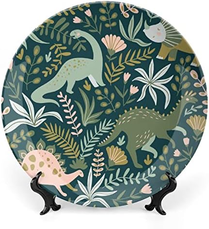 Диносауруси симпатична дино коска Кина Декоративна чинија со стојат домашни плочи за десертни плочи за домаќинство Подарок 8инч