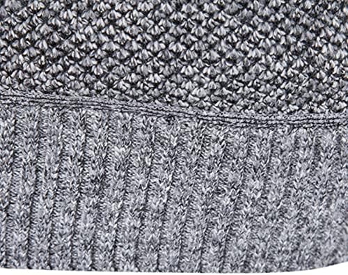 Beuu џемпер пуловер за мажи, зимска пролетна половина патент -патент, плетени џемпери, топло секојдневно тенок вклопувачки џемпери