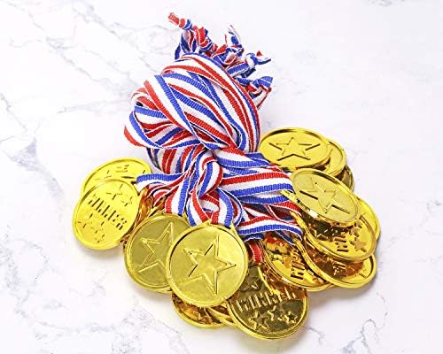 Медали За Добитник НА НАГРАДАТА ПЕНТА АНГЕЛ 20 парчиња Златен Пластичен Медал За Гордост Лента Ѓердан Рефус За Момчиња Девојки Роденден