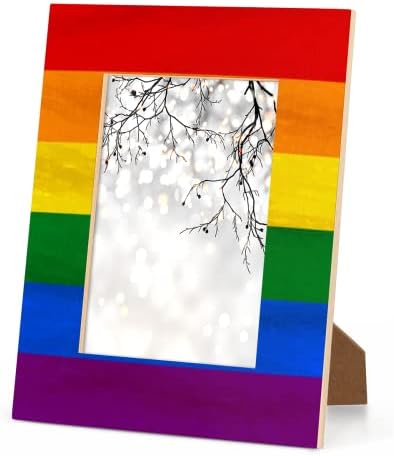 Тропикалифе Виножито гордост рамка за слика, геј лезбејски ЛГБТ дрво со фотографии од дрво се вклопува 5x7 фотографија за приказ на wallидови